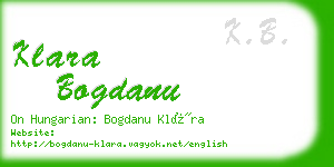 klara bogdanu business card